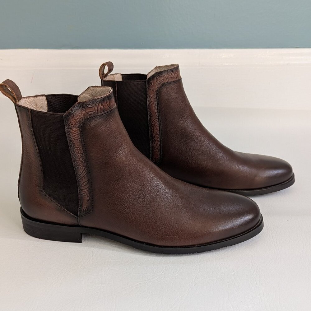 NEW Robert Graham Leather Chelsea Boot Size 11.5 Brown RGB5143